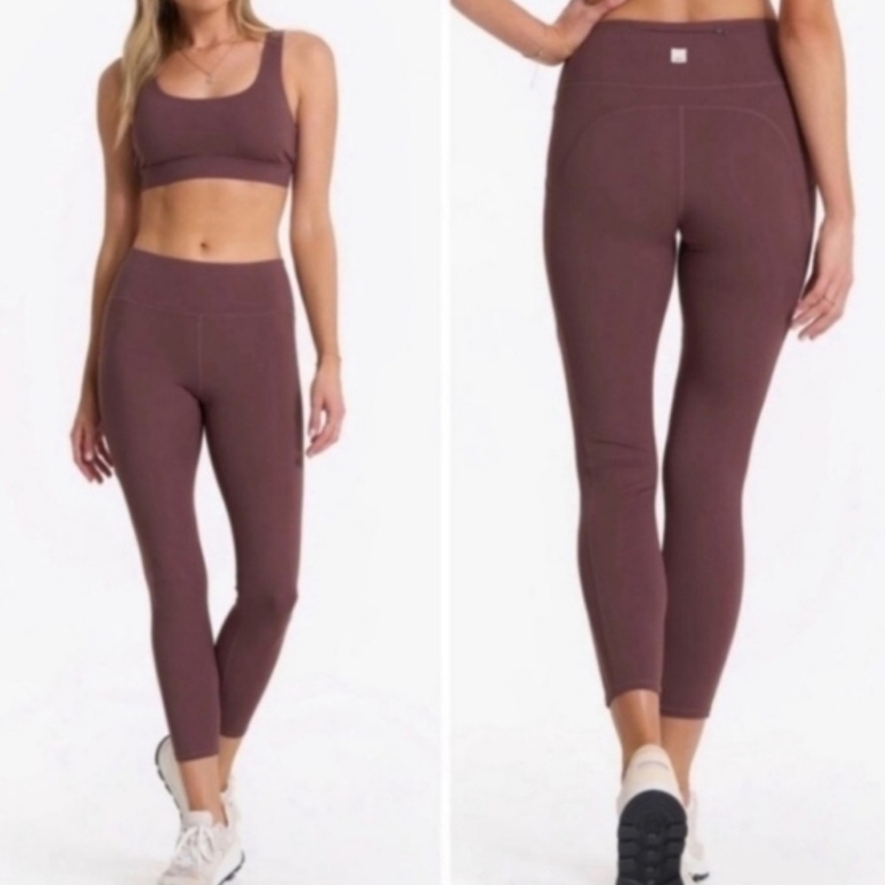 Vuori Stride Pocket Leggings 7/8 Chestnut Size Medium - Picture 2 of 5